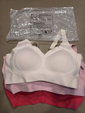 Seamless Padded Comfort Bra - White, Pink, Coral